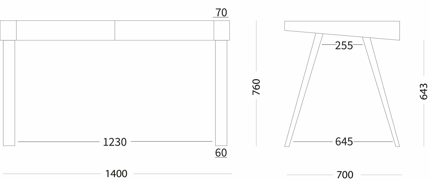 Rašomasis stalas 4.9 dviejų stalčių