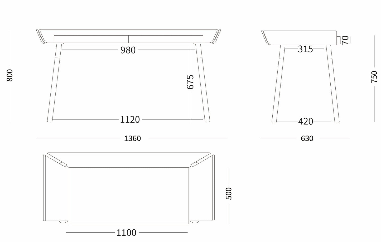 My Writing Desk 2 Drawers