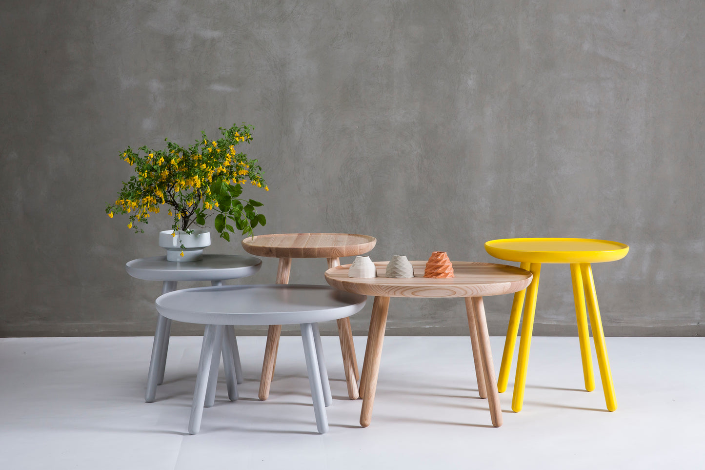 Naïve Side Table, square D64cm, in Ash