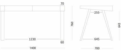  Rašomasis stalas 4.9 dviejų stalčių