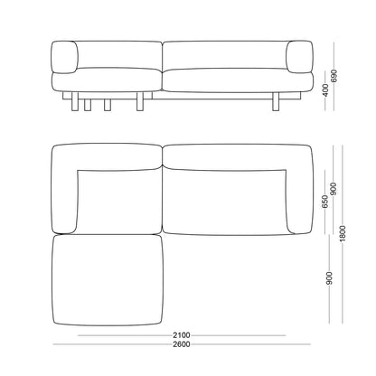 Canapé Alchemist avec chaise longue