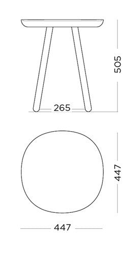 Naïve Side Table, square D45cm, in Ash
