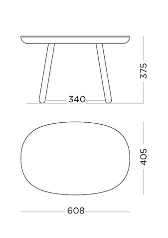 Naïve Side Table L61cm in Ash