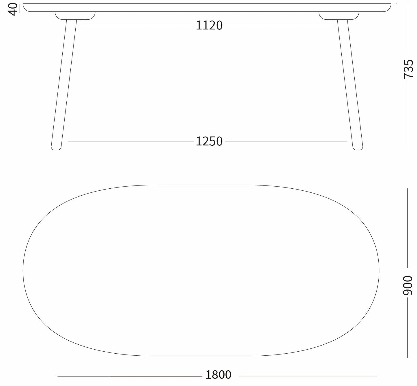 Naïve Dining Table D180cm in Ash
