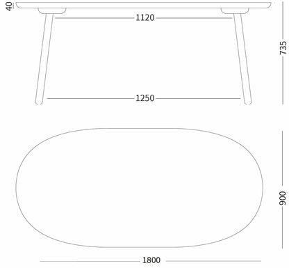 Naïve Dining Table D180cm in Ash