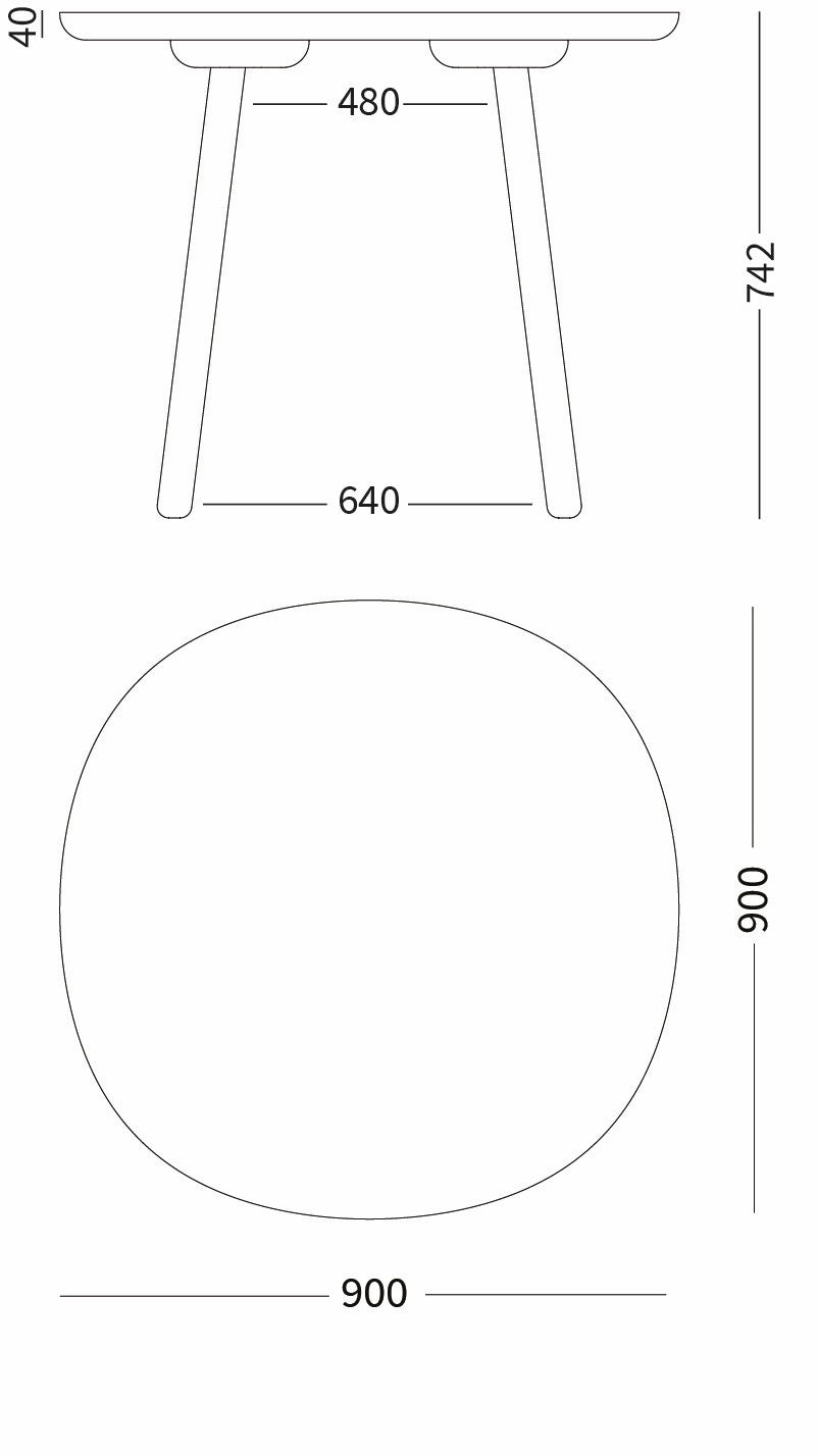 Naïve Dining Table D90cm in Ash