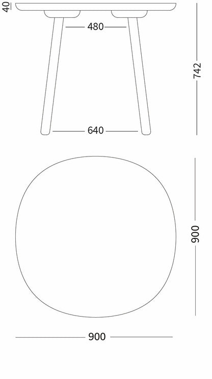 Naïve Dining Table D90cm in Ash