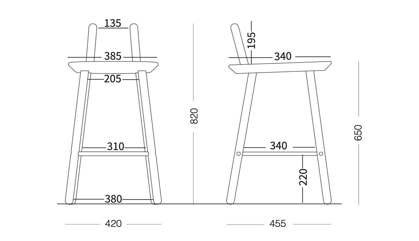 Naïve Semi Bar Stool in Ash