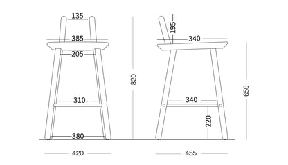 Naïve Semi Bar Stool in Ash