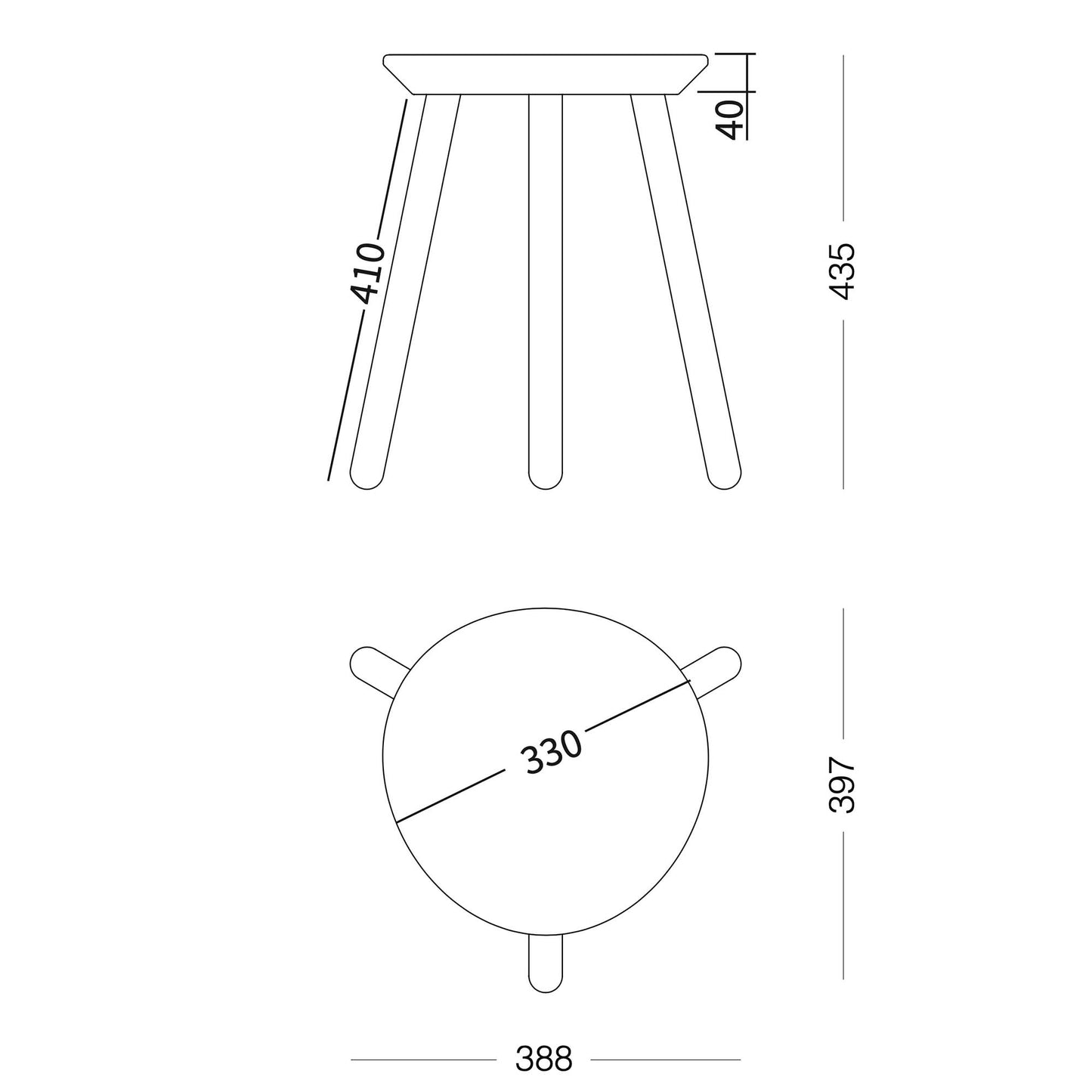 Naïve Stool in Ash