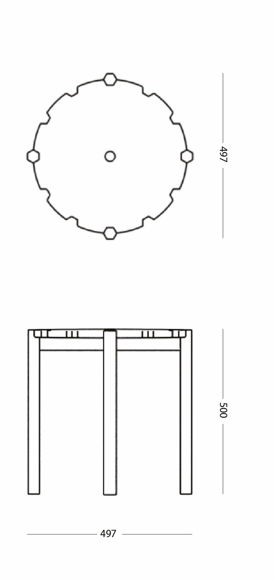 Pinion Side Table D50cm in Oak