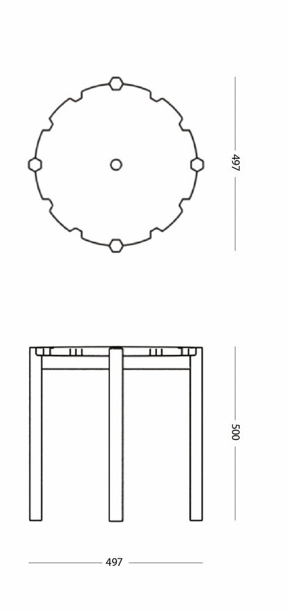 Pinion Side Table D50cm in Oak