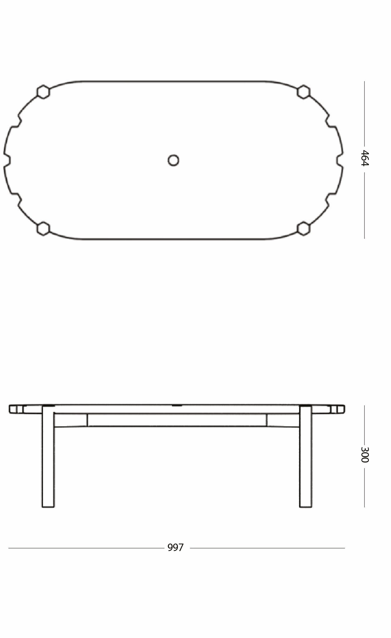 Pinion Side Table L100cm in Oak