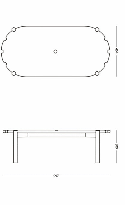 Pinion Side Table L100cm in Oak