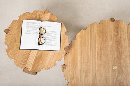 Pinion Side Table D80cm in Oak