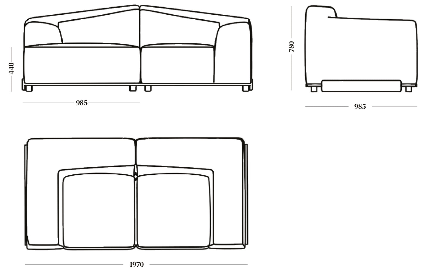 Saler Sofa 2 Seater