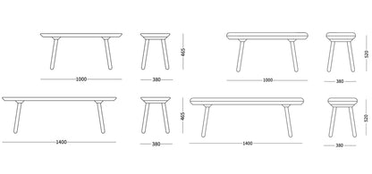 Naïve Bench in Ash Upholstered